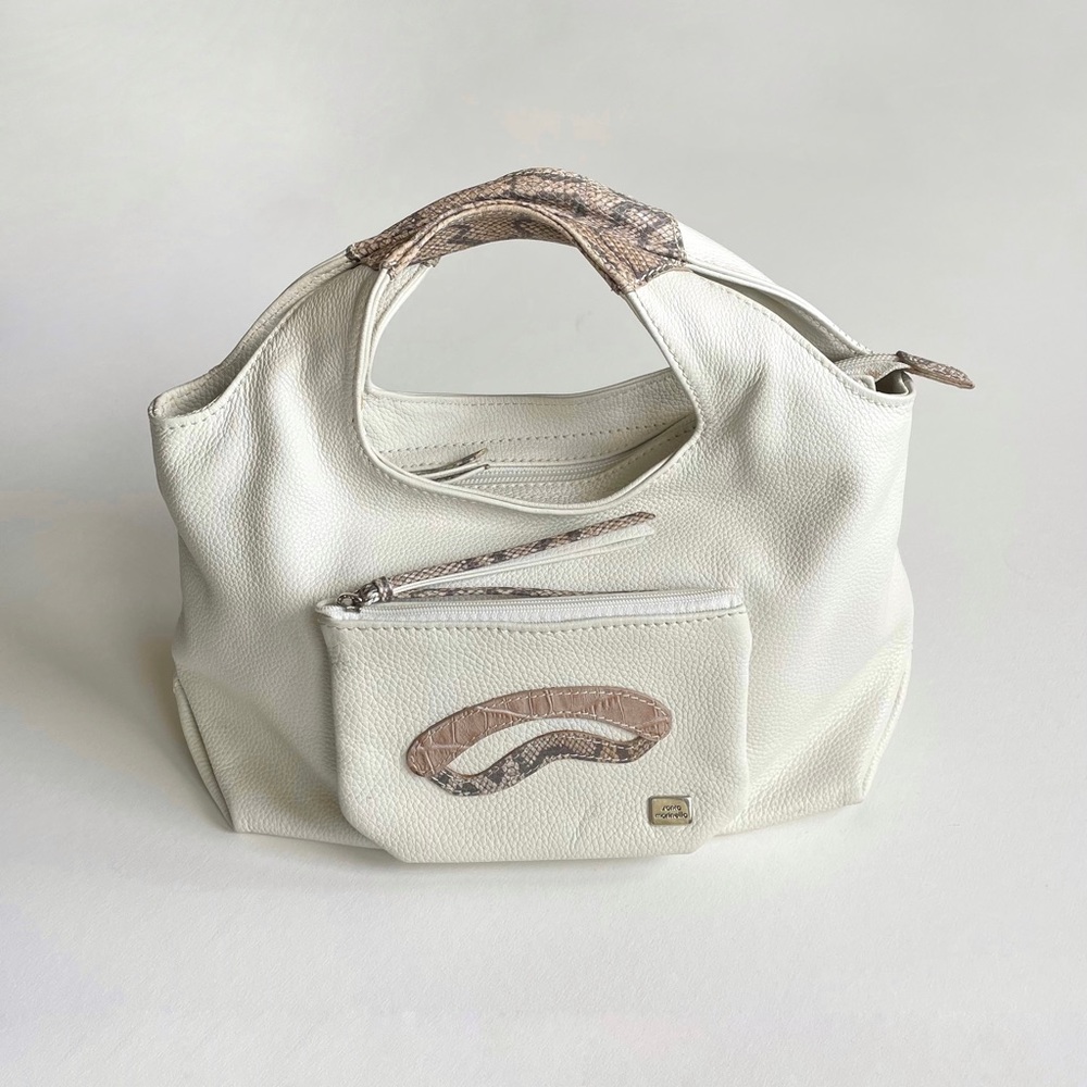 Vintage Santa Marinella Cream Leather Purse